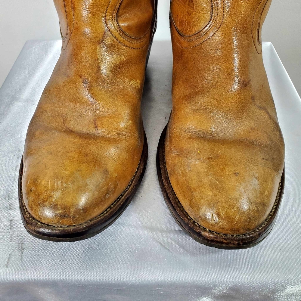 Steel Cap Vintage Leather Cowboy Boots - Picture 3 of 16